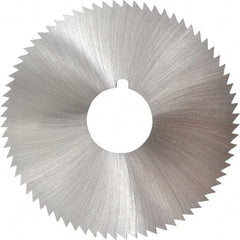 Made in USA - 2-3/4" Diam x 0.072" Blade Thickness x 3/4" Arbor Hole Diam, 72 Tooth Slitting and Slotting Saw - Arbor Connection, Right Hand, Uncoated, High Speed Steel, Concave Ground, Contains Keyway - Apex Tool & Supply