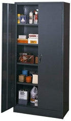 Edsal - 4 Shelf Combination Storage Cabinet - Steel, 36" Wide x 18" Deep x 78" High, Med Grey - Apex Tool & Supply