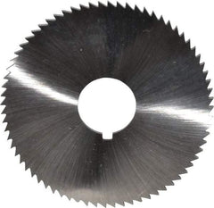 Made in USA - 2-3/4" Diam x 0.081" Blade Thickness x 3/4" Arbor Hole Diam, 72 Tooth Slitting and Slotting Saw - Arbor Connection, Right Hand, Uncoated, High Speed Steel, Concave Ground, Contains Keyway - Apex Tool & Supply