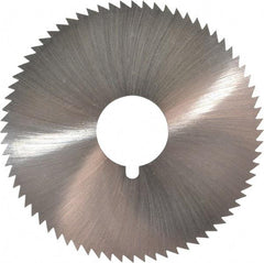 Made in USA - 2-3/4" Diam x 0.091" Blade Thickness x 3/4" Arbor Hole Diam, 72 Tooth Slitting and Slotting Saw - Arbor Connection, Right Hand, Uncoated, High Speed Steel, Concave Ground, Contains Keyway - Apex Tool & Supply