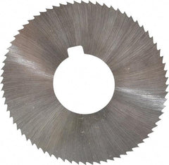 Made in USA - 2-3/4" Diam x 0.012" Blade Thickness x 1" Arbor Hole Diam, 72 Tooth Slitting and Slotting Saw - Arbor Connection, Right Hand, Uncoated, High Speed Steel, Concave Ground, Contains Keyway - Apex Tool & Supply