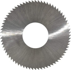 Made in USA - 2-3/4" Diam x 0.014" Blade Thickness x 1" Arbor Hole Diam, 72 Tooth Slitting and Slotting Saw - Arbor Connection, Right Hand, Uncoated, High Speed Steel, Concave Ground, Contains Keyway - Apex Tool & Supply
