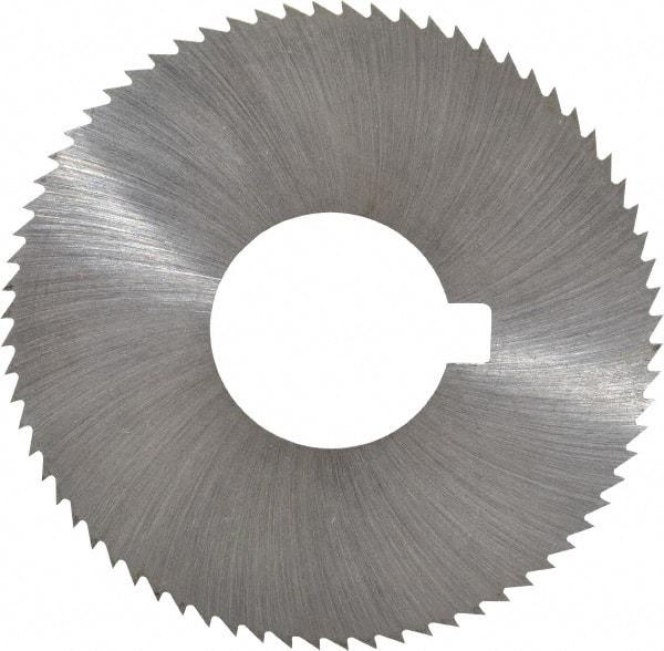 Made in USA - 2-3/4" Diam x 0.016" Blade Thickness x 1" Arbor Hole Diam, 72 Tooth Slitting and Slotting Saw - Arbor Connection, Right Hand, Uncoated, High Speed Steel, Concave Ground, Contains Keyway - Apex Tool & Supply