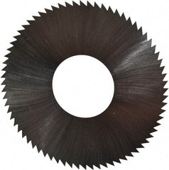 Made in USA - 2-3/4" Diam x 0.018" Blade Thickness x 1" Arbor Hole Diam, 72 Tooth Slitting and Slotting Saw - Arbor Connection, Right Hand, Uncoated, High Speed Steel, Concave Ground, Contains Keyway - Apex Tool & Supply