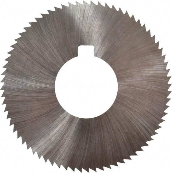 Made in USA - 2-3/4" Diam x 0.02" Blade Thickness x 1" Arbor Hole Diam, 72 Tooth Slitting and Slotting Saw - Arbor Connection, Right Hand, Uncoated, High Speed Steel, Concave Ground, Contains Keyway - Apex Tool & Supply