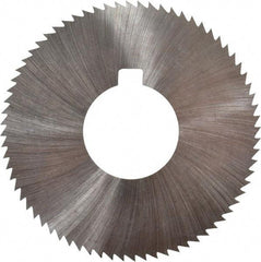 Made in USA - 2-3/4" Diam x 0.02" Blade Thickness x 1" Arbor Hole Diam, 72 Tooth Slitting and Slotting Saw - Arbor Connection, Right Hand, Uncoated, High Speed Steel, Concave Ground, Contains Keyway - Apex Tool & Supply