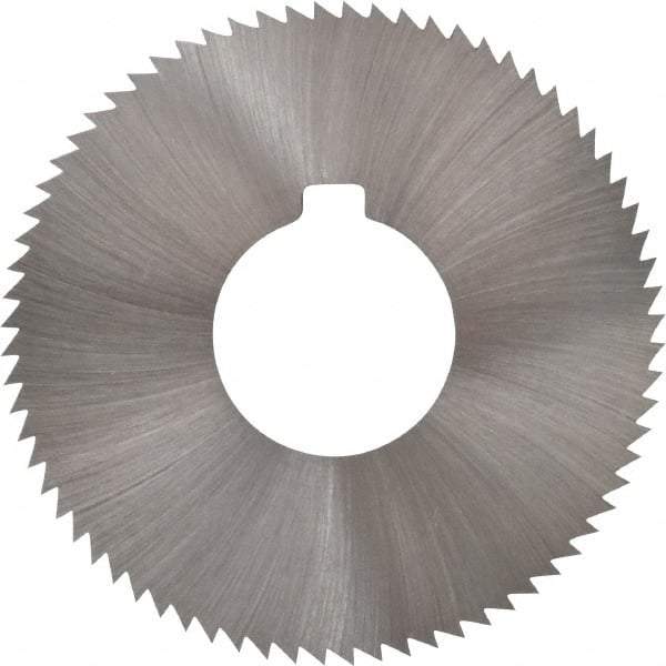 Made in USA - 2-3/4" Diam x 0.032" Blade Thickness x 1" Arbor Hole Diam, 72 Tooth Slitting and Slotting Saw - Arbor Connection, Right Hand, Uncoated, High Speed Steel, Concave Ground, Contains Keyway - Apex Tool & Supply