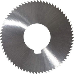 Made in USA - 2-3/4" Diam x 0.045" Blade Thickness x 1" Arbor Hole Diam, 72 Tooth Slitting and Slotting Saw - Arbor Connection, Right Hand, Uncoated, High Speed Steel, Concave Ground, Contains Keyway - Apex Tool & Supply