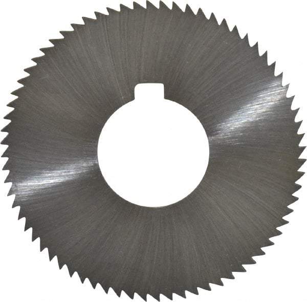 Made in USA - 2-3/4" Diam x 0.057" Blade Thickness x 1" Arbor Hole Diam, 72 Tooth Slitting and Slotting Saw - Arbor Connection, Right Hand, Uncoated, High Speed Steel, Concave Ground, Contains Keyway - Apex Tool & Supply