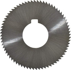 Made in USA - 2-3/4" Diam x 0.057" Blade Thickness x 1" Arbor Hole Diam, 72 Tooth Slitting and Slotting Saw - Arbor Connection, Right Hand, Uncoated, High Speed Steel, Concave Ground, Contains Keyway - Apex Tool & Supply