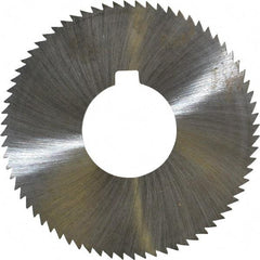 Made in USA - 2-3/4" Diam x 0.081" Blade Thickness x 1" Arbor Hole Diam, 72 Tooth Slitting and Slotting Saw - Arbor Connection, Right Hand, Uncoated, High Speed Steel, Concave Ground, Contains Keyway - Apex Tool & Supply