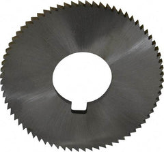 Made in USA - 2-3/4" Diam x 0.144" Blade Thickness x 1" Arbor Hole Diam, 72 Tooth Slitting and Slotting Saw - Arbor Connection, Right Hand, Uncoated, High Speed Steel, Concave Ground, Contains Keyway - Apex Tool & Supply