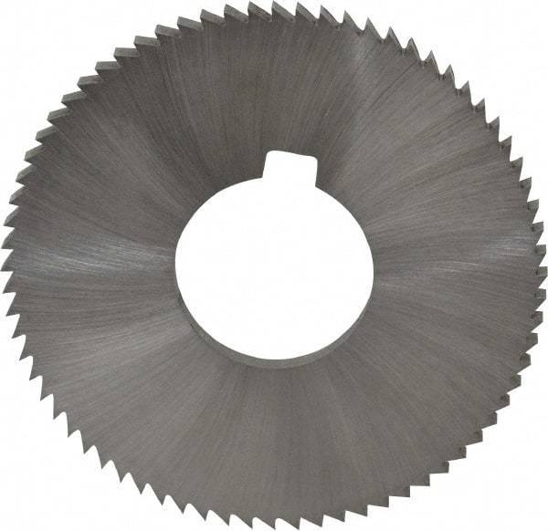 Made in USA - 2-3/4" Diam x 0.162" Blade Thickness x 1" Arbor Hole Diam, 72 Tooth Slitting and Slotting Saw - Arbor Connection, Right Hand, Uncoated, High Speed Steel, Concave Ground, Contains Keyway - Apex Tool & Supply