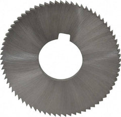 Made in USA - 2-3/4" Diam x 0.162" Blade Thickness x 1" Arbor Hole Diam, 72 Tooth Slitting and Slotting Saw - Arbor Connection, Right Hand, Uncoated, High Speed Steel, Concave Ground, Contains Keyway - Apex Tool & Supply