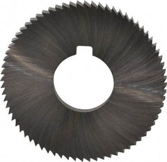 Made in USA - 2-3/4" Diam x 0.182" Blade Thickness x 1" Arbor Hole Diam, 72 Tooth Slitting and Slotting Saw - Arbor Connection, Right Hand, Uncoated, High Speed Steel, Concave Ground, Contains Keyway - Apex Tool & Supply