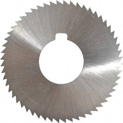 Made in USA - 2-3/4" Diam x 0.028" Blade Thickness x 1" Arbor Hole Diam, 56 Tooth Slitting and Slotting Saw - Arbor Connection, Right Hand, Uncoated, High Speed Steel, Concave Ground, Contains Keyway - Apex Tool & Supply