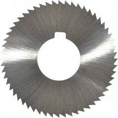 Made in USA - 2-3/4" Diam x 0.032" Blade Thickness x 1" Arbor Hole Diam, 56 Tooth Slitting and Slotting Saw - Arbor Connection, Right Hand, Uncoated, High Speed Steel, Concave Ground, Contains Keyway - Apex Tool & Supply