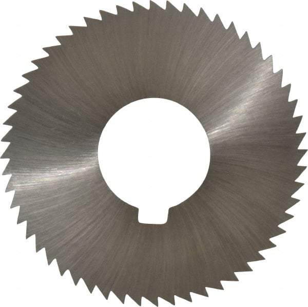 Made in USA - 2-3/4" Diam x 0.04" Blade Thickness x 1" Arbor Hole Diam, 56 Tooth Slitting and Slotting Saw - Arbor Connection, Right Hand, Uncoated, High Speed Steel, Concave Ground, Contains Keyway - Apex Tool & Supply