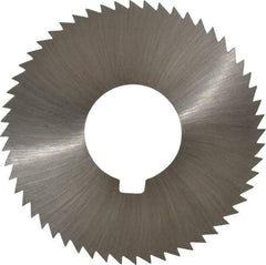 Made in USA - 2-3/4" Diam x 0.04" Blade Thickness x 1" Arbor Hole Diam, 56 Tooth Slitting and Slotting Saw - Arbor Connection, Right Hand, Uncoated, High Speed Steel, Concave Ground, Contains Keyway - Apex Tool & Supply