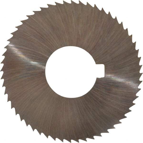 Made in USA - 2-3/4" Diam x 0.045" Blade Thickness x 1" Arbor Hole Diam, 56 Tooth Slitting and Slotting Saw - Arbor Connection, Right Hand, Uncoated, High Speed Steel, Concave Ground, Contains Keyway - Apex Tool & Supply