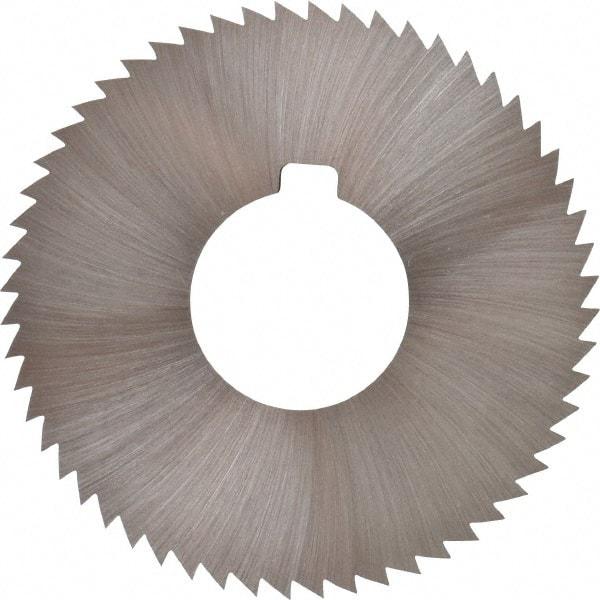 Made in USA - 2-3/4" Diam x 0.064" Blade Thickness x 1" Arbor Hole Diam, 56 Tooth Slitting and Slotting Saw - Arbor Connection, Right Hand, Uncoated, High Speed Steel, Concave Ground, Contains Keyway - Apex Tool & Supply