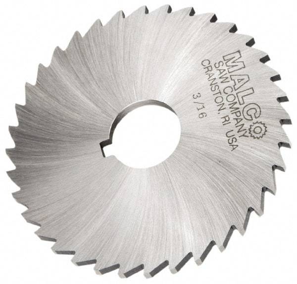 Made in USA - 6" Diam x 1/8" Blade Thickness x 1-1/4" Arbor Hole Diam, 44 Tooth Slitting and Slotting Saw - Arbor Connection, Right Hand, Uncoated, High Speed Steel, Concave Ground, Contains Keyway - Apex Tool & Supply