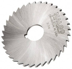 Made in USA - 6" Diam x 1/8" Blade Thickness x 1-1/4" Arbor Hole Diam, 44 Tooth Slitting and Slotting Saw - Arbor Connection, Right Hand, Uncoated, High Speed Steel, Concave Ground, Contains Keyway - Apex Tool & Supply