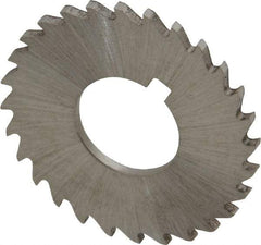 Made in USA - 1-1/4" Diam x 1/16" Blade Thickness x 1/2" Arbor Hole Diam, 28 Tooth Slitting and Slotting Saw - Arbor Connection, Right Hand, Uncoated, High Speed Steel, Concave Ground, Contains Keyway - Apex Tool & Supply