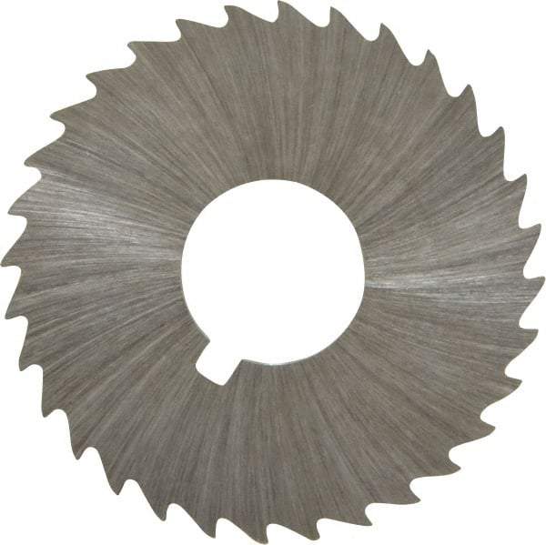 Made in USA - 1-1/2" Diam x 1/32" Blade Thickness x 1/2" Arbor Hole Diam, 32 Tooth Slitting and Slotting Saw - Arbor Connection, Right Hand, Uncoated, High Speed Steel, Concave Ground, Contains Keyway - Apex Tool & Supply