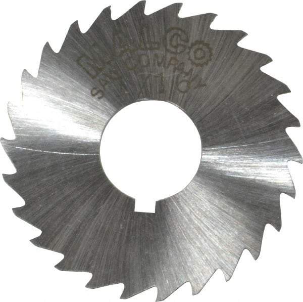Made in USA - 1-1/2" Diam x 1/16" Blade Thickness x 1/2" Arbor Hole Diam, 26 Tooth Slitting and Slotting Saw - Arbor Connection, Right Hand, Uncoated, High Speed Steel, Concave Ground, Contains Keyway - Apex Tool & Supply