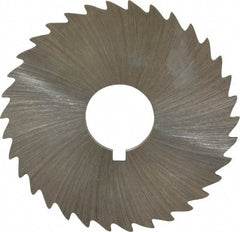 Made in USA - 1-3/4" Diam x 1/32" Blade Thickness x 1/2" Arbor Hole Diam, 34 Tooth Slitting and Slotting Saw - Arbor Connection, Right Hand, Uncoated, High Speed Steel, Concave Ground, Contains Keyway - Apex Tool & Supply