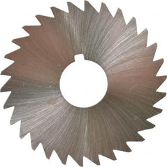 Made in USA - 1-3/4" Diam x 1/16" Blade Thickness x 1/2" Arbor Hole Diam, 30 Tooth Slitting and Slotting Saw - Arbor Connection, Right Hand, Uncoated, High Speed Steel, Concave Ground, Contains Keyway - Apex Tool & Supply