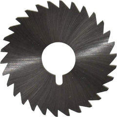 Made in USA - 1-3/4" Diam x 3/32" Blade Thickness x 1/2" Arbor Hole Diam, 30 Tooth Slitting and Slotting Saw - Arbor Connection, Right Hand, Uncoated, High Speed Steel, Concave Ground, Contains Keyway - Apex Tool & Supply