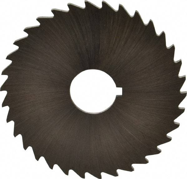 Made in USA - 2" Diam x 1/16" Blade Thickness x 1/2" Arbor Hole Diam, 34 Tooth Slitting and Slotting Saw - Arbor Connection, Right Hand, Uncoated, High Speed Steel, Concave Ground, Contains Keyway - Apex Tool & Supply