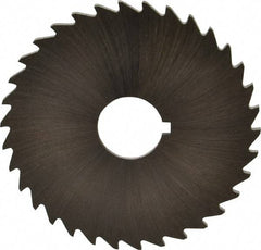 Made in USA - 2" Diam x 1/16" Blade Thickness x 1/2" Arbor Hole Diam, 34 Tooth Slitting and Slotting Saw - Arbor Connection, Right Hand, Uncoated, High Speed Steel, Concave Ground, Contains Keyway - Apex Tool & Supply
