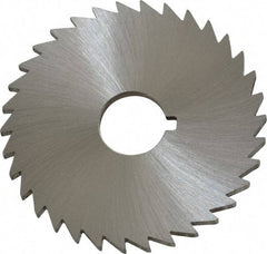 Made in USA - 2" Diam x 3/32" Blade Thickness x 1/2" Arbor Hole Diam, 34 Tooth Slitting and Slotting Saw - Arbor Connection, Right Hand, Uncoated, High Speed Steel, Concave Ground, Contains Keyway - Apex Tool & Supply