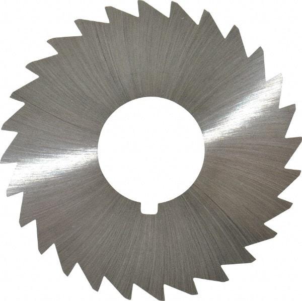 Made in USA - 2-1/2" Diam x 1/32" Blade Thickness x 7/8" Arbor Hole Diam, 28 Tooth Slitting and Slotting Saw - Arbor Connection, Right Hand, Uncoated, High Speed Steel, Concave Ground, Contains Keyway - Apex Tool & Supply