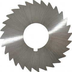 Made in USA - 2-1/2" Diam x 1/32" Blade Thickness x 7/8" Arbor Hole Diam, 28 Tooth Slitting and Slotting Saw - Arbor Connection, Right Hand, Uncoated, High Speed Steel, Concave Ground, Contains Keyway - Apex Tool & Supply