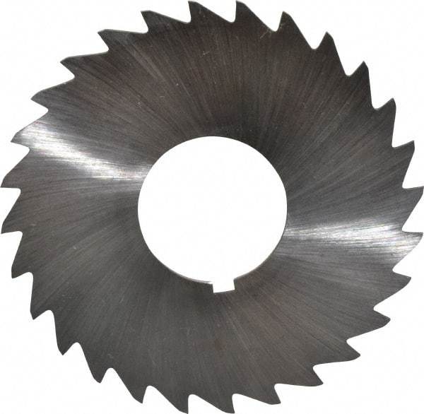 Made in USA - 2-1/2" Diam x 3/64" Blade Thickness x 7/8" Arbor Hole Diam, 28 Tooth Slitting and Slotting Saw - Arbor Connection, Right Hand, Uncoated, High Speed Steel, Concave Ground, Contains Keyway - Apex Tool & Supply