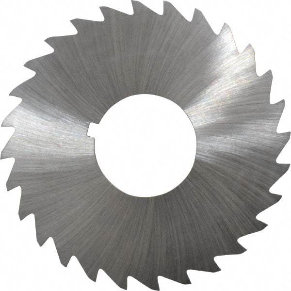 Made in USA - 2-1/2" Diam x 1/16" Blade Thickness x 7/8" Arbor Hole Diam, 28 Tooth Slitting and Slotting Saw - Arbor Connection, Right Hand, Uncoated, High Speed Steel, Concave Ground, Contains Keyway - Apex Tool & Supply