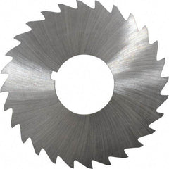 Made in USA - 2-1/2" Diam x 1/16" Blade Thickness x 7/8" Arbor Hole Diam, 28 Tooth Slitting and Slotting Saw - Arbor Connection, Right Hand, Uncoated, High Speed Steel, Concave Ground, Contains Keyway - Apex Tool & Supply