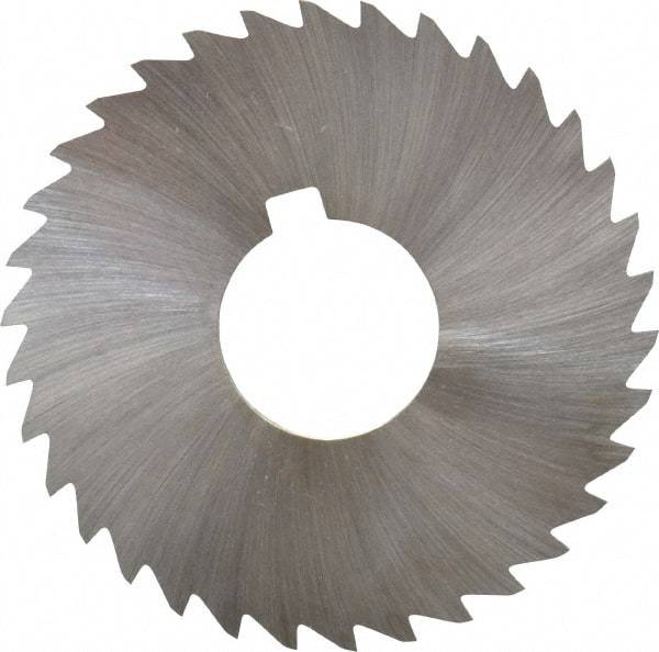 Made in USA - 3" Diam x 3/64" Blade Thickness x 1" Arbor Hole Diam, 34 Tooth Slitting and Slotting Saw - Arbor Connection, Right Hand, Uncoated, High Speed Steel, Concave Ground, Contains Keyway - Apex Tool & Supply