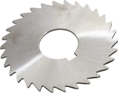 Made in USA - 3" Diam x 1/16" Blade Thickness x 1" Arbor Hole Diam, 30 Tooth Slitting and Slotting Saw - Arbor Connection, Right Hand, Uncoated, High Speed Steel, Concave Ground, Contains Keyway - Apex Tool & Supply