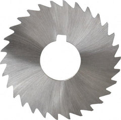 Made in USA - 3" Diam x 3/32" Blade Thickness x 1" Arbor Hole Diam, 30 Tooth Slitting and Slotting Saw - Arbor Connection, Right Hand, Uncoated, High Speed Steel, Concave Ground, Contains Keyway - Apex Tool & Supply