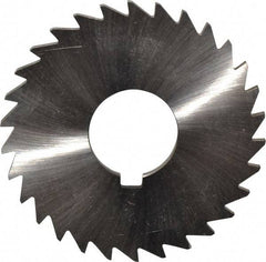 Made in USA - 3" Diam x 1/8" Blade Thickness x 1" Arbor Hole Diam, 30 Tooth Slitting and Slotting Saw - Arbor Connection, Right Hand, Uncoated, High Speed Steel, Concave Ground, Contains Keyway - Apex Tool & Supply