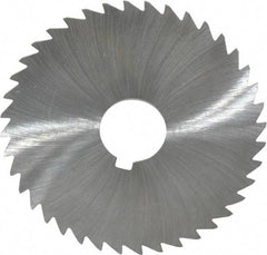 Made in USA - 4" Diam x 1/32" Blade Thickness x 1" Arbor Hole Diam, 40 Tooth Slitting and Slotting Saw - Arbor Connection, Right Hand, Uncoated, High Speed Steel, Concave Ground, Contains Keyway - Apex Tool & Supply