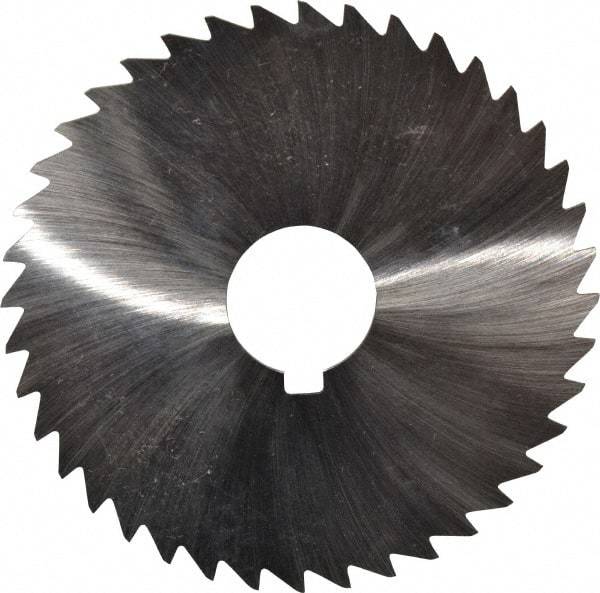 Made in USA - 4" Diam x 3/64" Blade Thickness x 1" Arbor Hole Diam, 40 Tooth Slitting and Slotting Saw - Arbor Connection, Right Hand, Uncoated, High Speed Steel, Concave Ground, Contains Keyway - Apex Tool & Supply