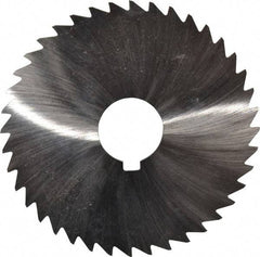 Made in USA - 4" Diam x 3/64" Blade Thickness x 1" Arbor Hole Diam, 40 Tooth Slitting and Slotting Saw - Arbor Connection, Right Hand, Uncoated, High Speed Steel, Concave Ground, Contains Keyway - Apex Tool & Supply