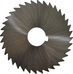 Made in USA - 4" Diam x 3/32" Blade Thickness x 1" Arbor Hole Diam, 36 Tooth Slitting and Slotting Saw - Arbor Connection, Right Hand, Uncoated, High Speed Steel, Concave Ground, Contains Keyway - Apex Tool & Supply