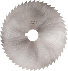Made in USA - 6" Diam x 3/32" Blade Thickness x 1" Arbor Hole Diam, 50 Tooth Slitting and Slotting Saw - Arbor Connection, Right Hand, Uncoated, High Speed Steel, Concave Ground, Contains Keyway - Apex Tool & Supply